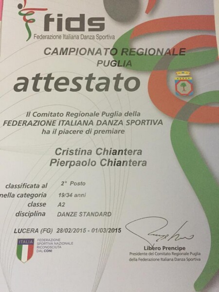 CrisPier vice-campioni regionali nelle Danze Standard 5