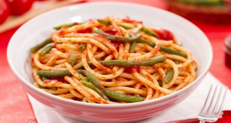 spaghetti con fagiolini