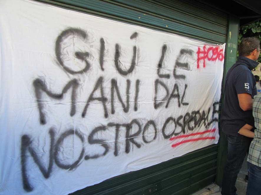 striscione ospedale